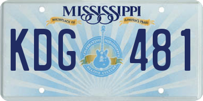 MS license plate KDG481