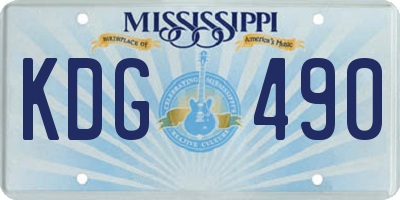 MS license plate KDG490