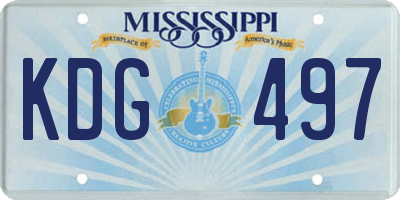 MS license plate KDG497