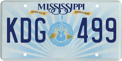 MS license plate KDG499