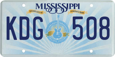 MS license plate KDG508