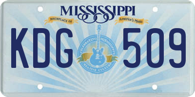 MS license plate KDG509