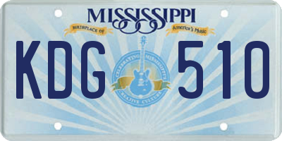 MS license plate KDG510