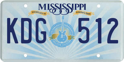 MS license plate KDG512