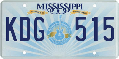 MS license plate KDG515