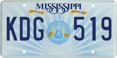 MS license plate KDG519