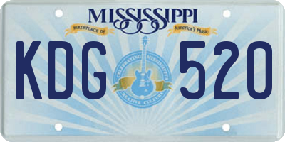 MS license plate KDG520