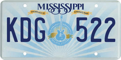 MS license plate KDG522