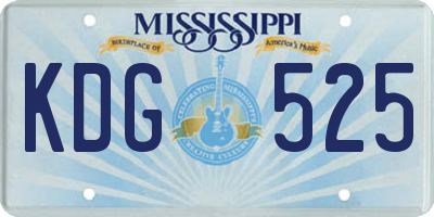 MS license plate KDG525