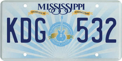 MS license plate KDG532