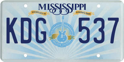 MS license plate KDG537