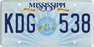 MS license plate KDG538