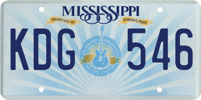 MS license plate KDG546