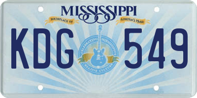 MS license plate KDG549