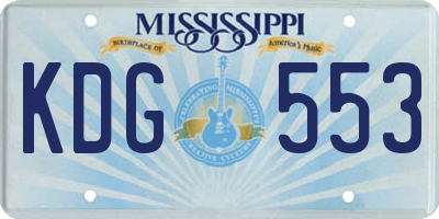 MS license plate KDG553