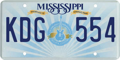 MS license plate KDG554
