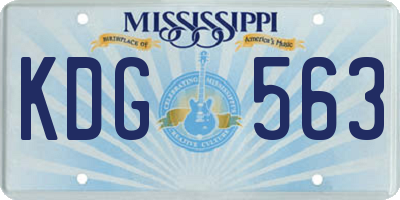 MS license plate KDG563