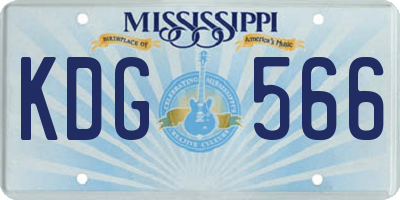 MS license plate KDG566