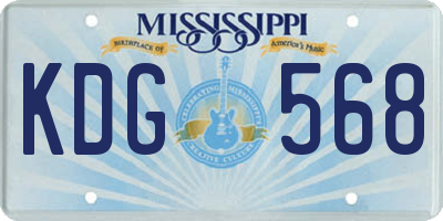 MS license plate KDG568