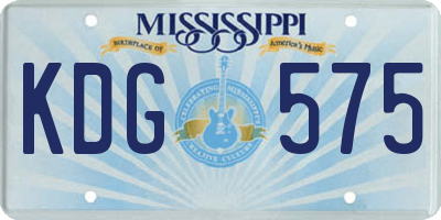 MS license plate KDG575