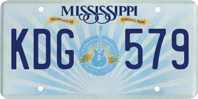 MS license plate KDG579
