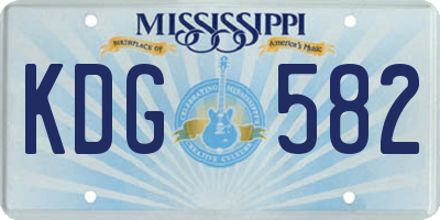 MS license plate KDG582