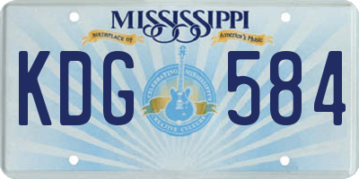 MS license plate KDG584