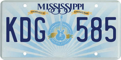 MS license plate KDG585
