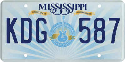 MS license plate KDG587
