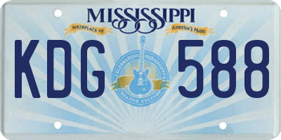 MS license plate KDG588
