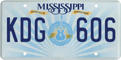 MS license plate KDG606