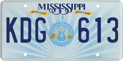 MS license plate KDG613