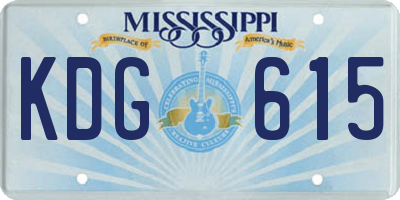 MS license plate KDG615