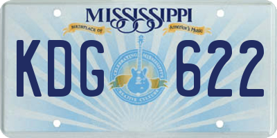 MS license plate KDG622