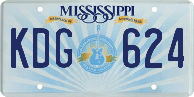 MS license plate KDG624