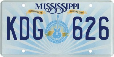 MS license plate KDG626