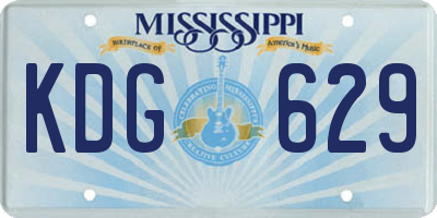 MS license plate KDG629