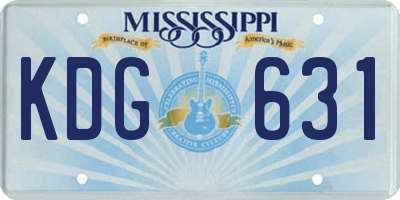 MS license plate KDG631