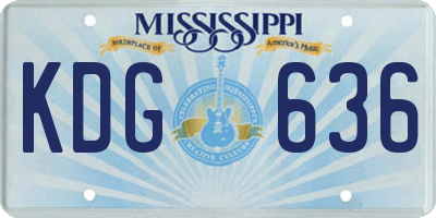 MS license plate KDG636