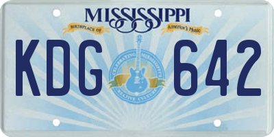 MS license plate KDG642
