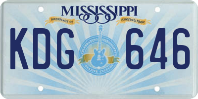 MS license plate KDG646