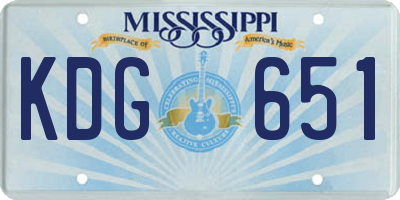 MS license plate KDG651