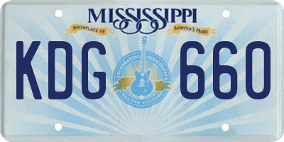 MS license plate KDG660