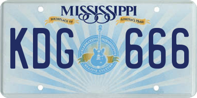 MS license plate KDG666