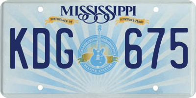 MS license plate KDG675