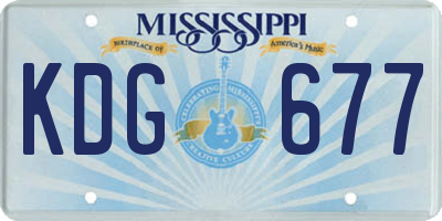 MS license plate KDG677