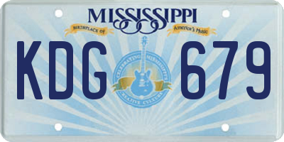 MS license plate KDG679