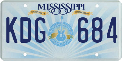 MS license plate KDG684