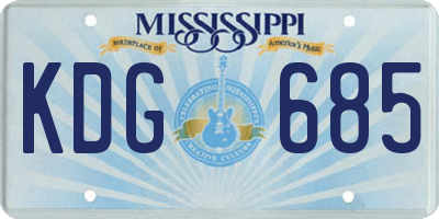 MS license plate KDG685