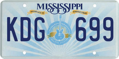 MS license plate KDG699